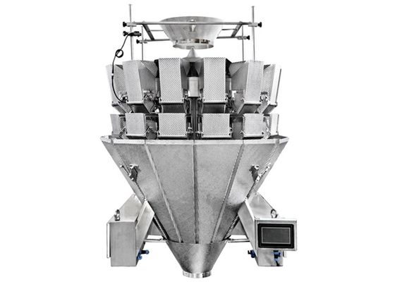 Mesin Pengemas Cangkir Sepenuhnya Otomatis Dengan Multihead Weigher Untuk Pengemasan Makanan Ringan, Permen